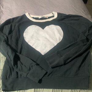 Heart Print Sweater - size small